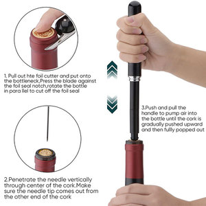 Drôle Portable Voyage Facile Liège Remover Pompe À Air Bouteille De Vin Air Pression Ouvre-vin Tire-bouchon - Product Image 3
