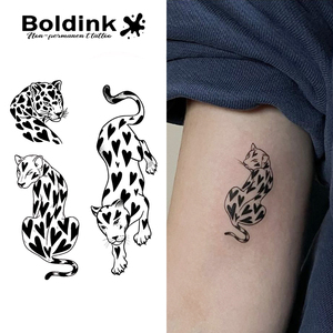 Tatuaje Temporal de Tinta Jagua de Larga Duración (2 Semanas), Resistente al Agua, con Diseño Realista de Corazón de <span class=keywords><strong>Leopardo</strong></span>, Personalizado por Boldink - Product Image 1