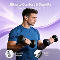 M145 Écouteurs de sport intra-auriculaires sans fil 6.0 avec faible latence de 38ms, indicateur d'alimentation LED, son stéréo Hi-Fi pour l'entraînement, la salle de sport