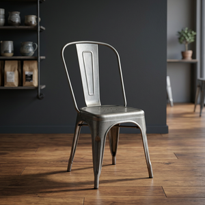 Industrial Vintage Antiqued Nickel-Plated Iron Durable <b>Dining</b> <b>Chair</b> <b>Stackable</b> Adjustable Eco-Friendly Home Furniture Apartments - Product Image 3