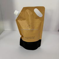 Recharge en papier kraft brun biodégradable écologique recyclé imprimé sur mesure en stock pochette à bec debout 100ml 200ml 500ml
