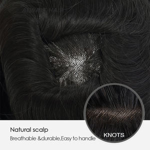 Feinmono Herren-Toupet aus Indischem Echthaar, Haarteil, Haarersatzsystem im Großhandel für Männer, 6x9 7x9 7x10 8x10 8x11 9x11 - Product Image 6