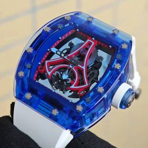 High-end custom 5203 blue crystal <b>case</b>, genuine tourbillon movement, luxurious men's business birthday gift mechanical <b>watch</b> - Product Image 3