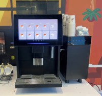 Cafetera Espresso con Pago Integrado, Latte y Cappuccino con un Solo Toque, Dispensador de Altura Ajustable, Pago con Tarjeta/Código QR