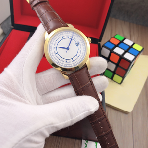 Montre mécanique automatique vintage pour homme avec cadran sectoriel, verre saphir rose, affichage de la date, bracelet en cuir, montre-bracelet de ville pour affaires - Product Image 2