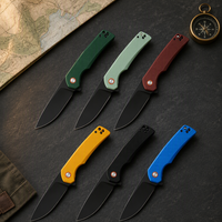 Couteau de poche pliant multifonctionnel de 8,1 pouces avec lame en acier D2 à pointe tombante et manche en G10, qualité industrielle, pour la chasse et la survie