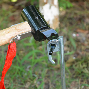 Outdoor Steel <b>Tent</b> Peg 30cm With Wooden Handle And Hook For Camping Tarpaulin Windproof Setup - Product Image 1