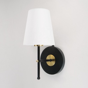 Lampe murale rechargeable C01 avec abat-jour en tissu, lampe murale sans fil classique nordique E26 LED pour hôtel, lampe de couloir - Product Image 2