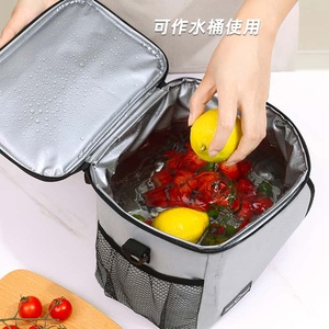 Tasty Food Insulated Cooler Bag 6 Inch Polyester Portable Lunch Box With Mesh Pockets All Seasons Use - Product Image 5