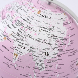 BSCI Factory 20cm PINK Globe Cartoon Map illumina il giocattolo del globo - Product Image 5