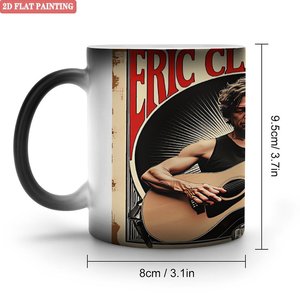 Mug en céramique noir givré 11 oz, tasse magique changeant de couleur à la chaleur, design antidérapant pour la maison - Product Image 1