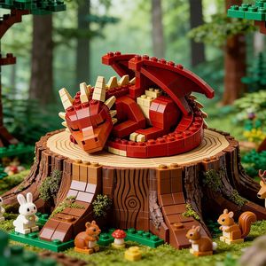 Giocattolo da Costruzione Bestseller Drago Rosso Portafortuna, Compatibile con <span class=keywords><strong>LEGO</strong></span>, Blocchi Educativi in Plastica - Product Image 4