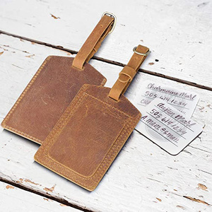 Étiquettes <span class=keywords><strong>de</strong></span> bagages en cuir véritable marron vintage, étiquettes personnalisées avec logo, étiquettes d'identification pour <span class=keywords><strong>sac</strong></span> <span class=keywords><strong>de</strong></span> <span class=keywords><strong>voyage</strong></span> - Product Image 4