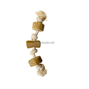 OEM ODM Modern Squeaky Coffee Wood <b>Rope</b> Tug with Cotton <b>Rope</b> Long-Lasting Chewing Fun Natural Dog Training Toy From Vietnam - Product Image 2