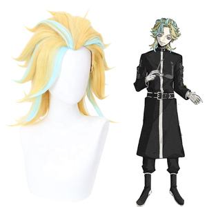 Vente en gros Tokyo Revengers Anime 35cm court blond bleu mixte Rindo Haitani perruque Cosplay synthétique résistant à <span class=keywords><strong>la</strong></span> chaleur Peluca - Product Image 2