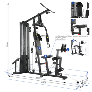 Attrezzatura da <span class=keywords><strong>Palestra</strong></span> Manuale Multifunzione <span class=keywords><strong>in</strong></span> Metallo per Esercizi di Petto, Braccia, Schiena e Gambe con Panca per Sollevamento Pesi, Step Aerobico e Rack Portaoggetti - Product Image 6
