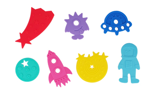 Puzzle créatif portable pour enfants sur le thème de l'espace, surfaces texturées, sans BPA, vente en gros - Product Image 3