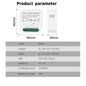 Modulo Interruttore per Tende Intelligenti WiFi CE Rohs 240V, Motore per <span class=keywords><strong>Tapparelle</strong></span> Elettriche, Automazione Domestica Intelligente, Supporto Zigbee Smart Life - Product Image 3