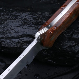 Cuchillo de Bolsillo Personalizable con Hoja de Acero Inoxidable D2, Punta Recta, Mango de Madera y Cuerno, Táctico, Supervivencia, Aire Libre, Bricolaje - Product Image 4