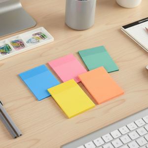 95*70mm Assorted Neon Color Self-Adhesive Sticky Notes <b>Memo</b> <b>Pads</b> Office School Daily Note-taking Document Marking Supplies - Product Image 6