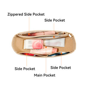 Organisateur de <span class=keywords><strong>sac</strong></span> <span class=keywords><strong>à</strong></span> <span class=keywords><strong>main</strong></span> en feutre tendance avec fermeture éclair pour trousse de toilette et cosmétiques, insert de <span class=keywords><strong>sac</strong></span> en feutre pour <span class=keywords><strong>sac</strong></span> fourre-tout - Product Image 3