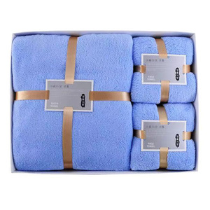 Coral Fleece <b>Bath</b> <b>Towel</b> <b>Set</b> 2 <b>Towels</b> 1 <b>Bath</b> <b>Towel</b> Thickened Absorbent Gift Box Packaging For Events - Product Image 4