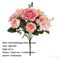 Bouquets de fleurs artificielles faits à la main, fleurs artificielles pour la décoration d'escaliers, mariage, pivoines vintage, fleurs en soie, style moderne