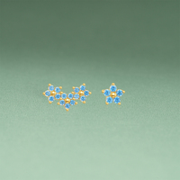 Nuevo diseño de flor, pequeños circonitas minimalistas, plata esterlina quirúrgica, pendientes de cartílago del trago, joyería Piercing