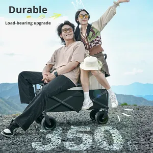 आउटडोर कैंपिंग कार्ट पोर्टेबल फोल्डिंग मोबाइल स्टाल कार्ट बच्चों के बड़े कार्बन स्टील ऑफ-रोड व्हील - Product Image 5