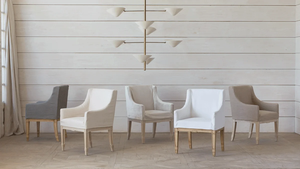 Silla de café de granja americana moderna, diseño de brazo inclinado de madera con funda de tela para salas de estar y restaurantes - Product Image 6