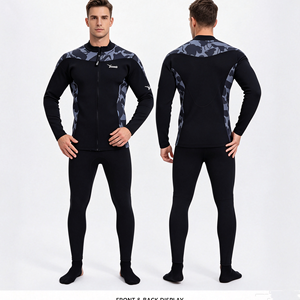 Traje de <span class=keywords><strong>Neopreno</strong></span> de Dos Piezas YONSUB de 3mm, Chaqueta de Manga Larga con Cremallera Trasera y Pantalones, Traje de Buceo para Buceo, Surf, Snorkel y Natación - Product Image 1
