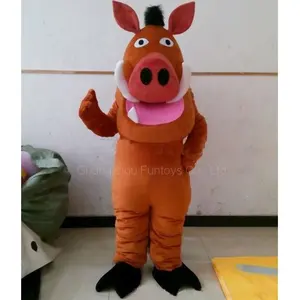 Fantasia de pelúcia para adultos, traje de pelúcia do desenho animado para fantasia de adulto, ce tongue & pumba, porco, timon, mascote