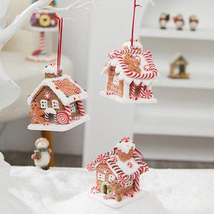 Maison en pain d'épice Topper Light Mini Gingerbread Ornaments Plastic 14.5x12x13cm Fairy Tale Candy House Christmas Tree - Product Image 4