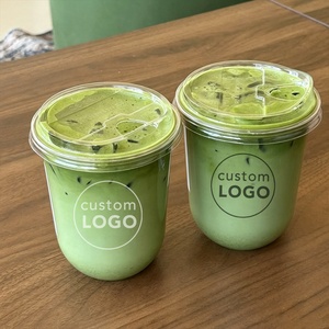 Vaso de Plástico Transparente en Forma de U con Tapa y Logotipo Personalizado, 12oz, 16oz, 24oz, Desechable, para Boba, Postres, Café - Product Image 1