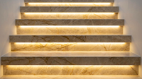 Vente en gros de marbre naturel Sofitel Gold pour revêtements de sol et marches d'escalier avec éclairage LED, haute durabilité, pierre d'intérieur de luxe