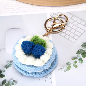 En gros, porte-clés lumineux en peluche au crochet, fini, doux, en forme de gâteau Dim Sum de dessin animé, pendentif dessert, breloque pour accessoires de <span class=keywords><strong>voiture</strong></span> et de sac - Product Image 5