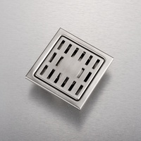 Vente directe usine – Grille de drain de douche carrée 10x10cm en acier inoxydable 304 poli pour salle de bain