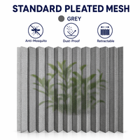 Mosquitera Plisada de Nuevo Material y Malla Plegable con Revestimiento de PVC para Ventanas y Puertas