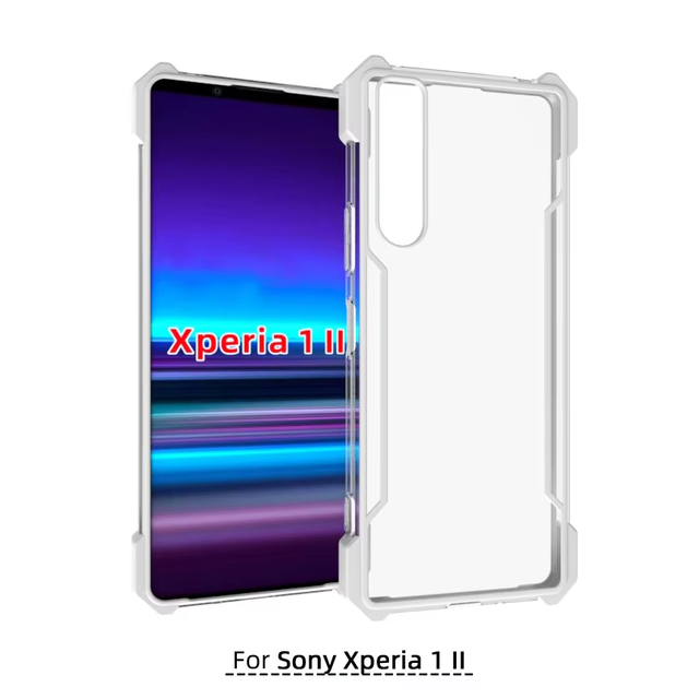 2025 Hybrid Clear TPU Bumper Cover Plain Design Rugged Shockproof Protective Case for Sony for Xperia 1 II