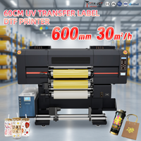Imprimante à tête d'impression UV DTF I3200 personnalisée d'origine 600 mm 30 ㎡ Machine d'impression d'étiquettes en cristal haute vitesse tout-en-un avec laminateur