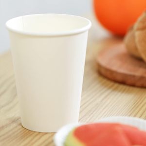 Gobelets en papier biodégradables à paroi simple de haute qualité avec logo personnalisé et couvercles pour vin, café, thé, utilisation aérienne et crème glacée - Product Image 3