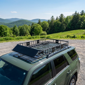 Portapacchi <span class=keywords><strong>da</strong></span> <span class=keywords><strong>Tetto</strong></span> in Ferro per Auto 51x36x5 Pollici, Portabagagli Universale per SUV Resistente 100kg, Nero - Product Image 1