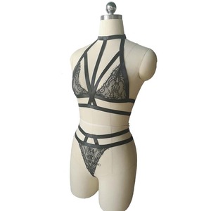 Nightclub Party Club Wear abito sexy lingerie pizzo maturo nero lingerie sexy che mostra vagina - Product Image 2