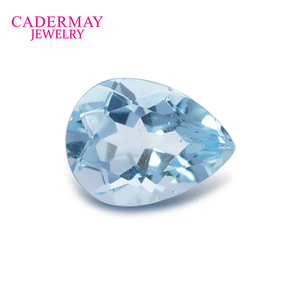 Cadermay Aquamarine Loose Stone Pear Cut Sea Blue Natural Gemstone For Jewelry Making - Product Image 3