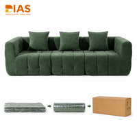 Canapé sectionnel en tissu tufté sans structure, design convertible, tailles et couleurs personnalisables, pour hôtels et villas, fourniture d'usine OEM/ODM