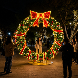 Guirlande lumineuse LED d'extérieur pour Noël <span class=keywords><strong>avec</strong></span> nœud papillon pour la décoration <span class=keywords><strong>de</strong></span> centres commerciaux et les photos <span class=keywords><strong>de</strong></span> vacances - Product Image 2