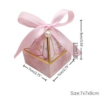 Gem Tower Pyramidenförmige Papierboxen mit Band Schokolade-Schachtel für Hochzeit Party Dekoration Geschenk süße Verpackungsbox