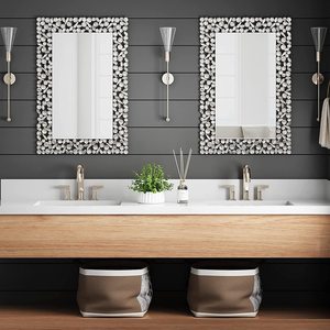 <span class=keywords><strong>Miroir</strong></span> <span class=keywords><strong>mural</strong></span> décoratif rectangulaire en mosaïque argentée, <span class=keywords><strong>grand</strong></span> <span class=keywords><strong>miroir</strong></span> <span class=keywords><strong>mural</strong></span> antique vénitien pour les entrées, le salon, la salle de bain - Product Image 3