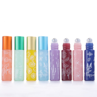 Flacons à bille en verre pour huiles essentielles et parfums, 3ml, 5ml, 8ml, 10ml, 15ml, avec sérigraphie