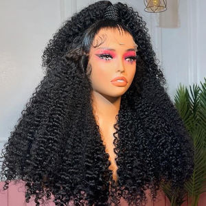 Venta al por mayor de cabello humano sin cola rizado birmano, cabello humano virgen vietnamita sin cola, pelucas de cabello rizado birmano crudo frontal de encaje HD - Product Image 1